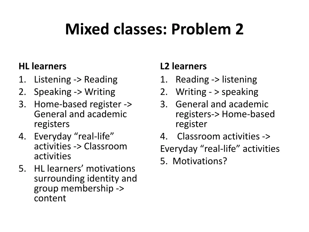 mixed classes problem 2