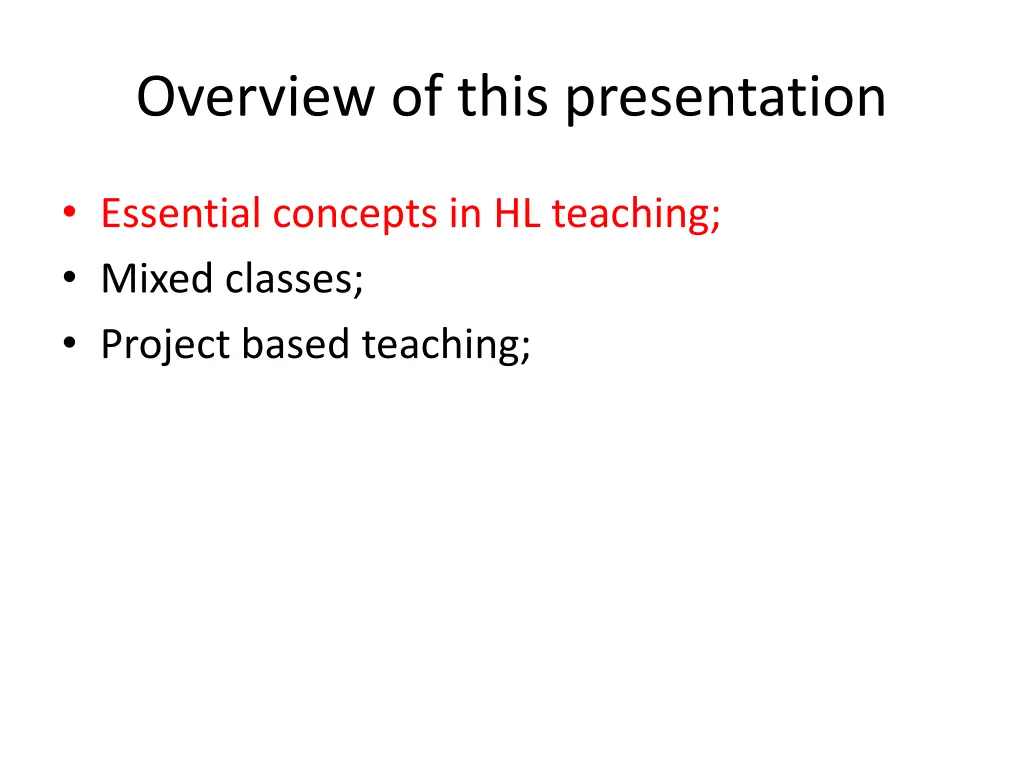 overview of this presentation 1