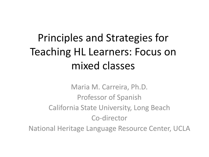 principles and strategies for teaching