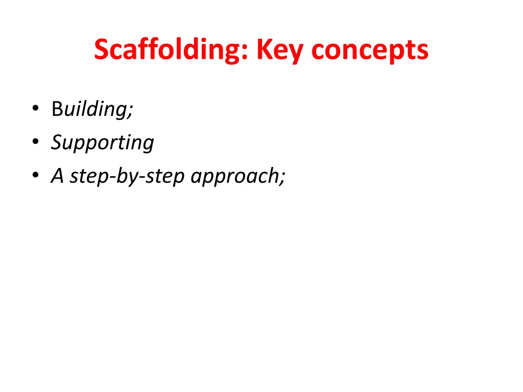 scaffolding key concepts