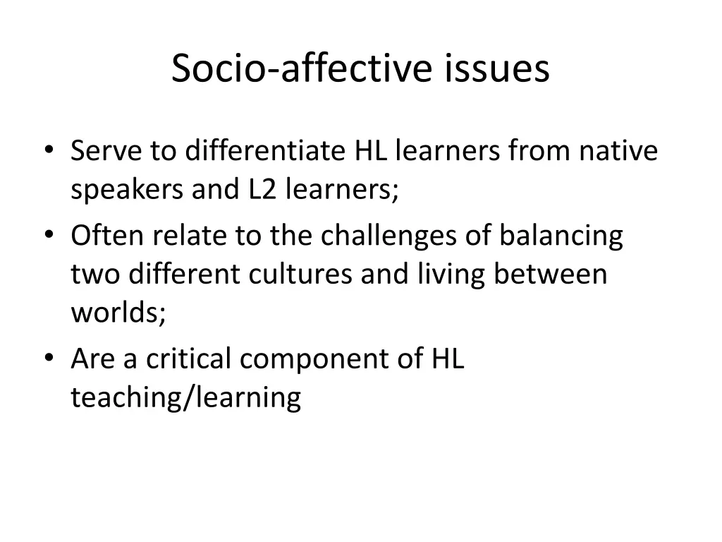 socio affective issues