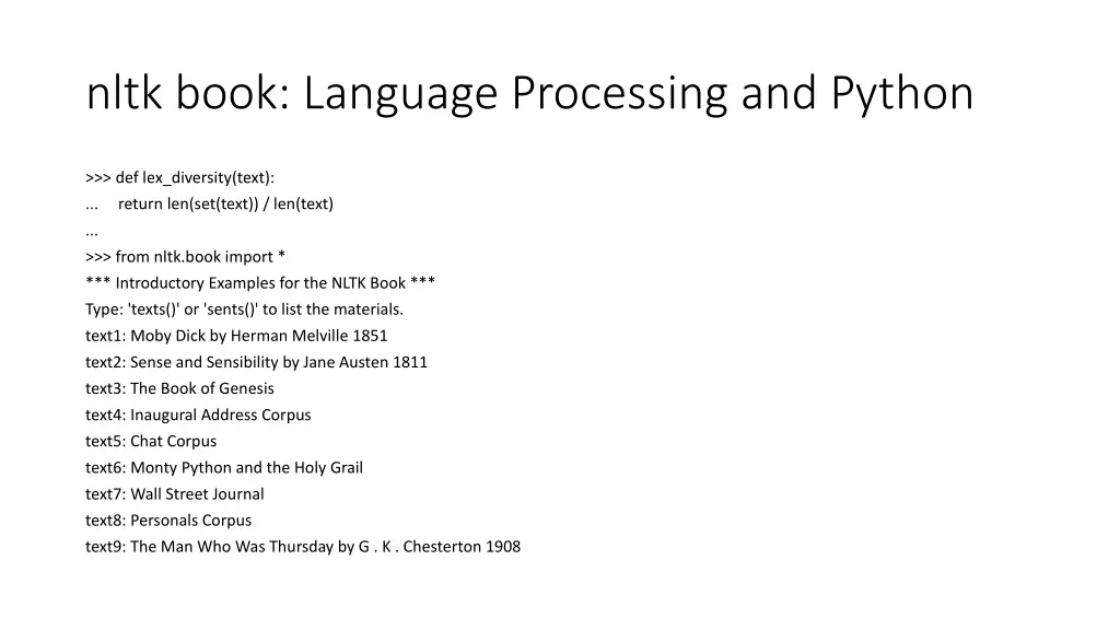 nltk book language processing and python 7