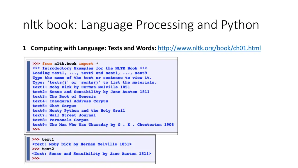 nltk book language processing and python