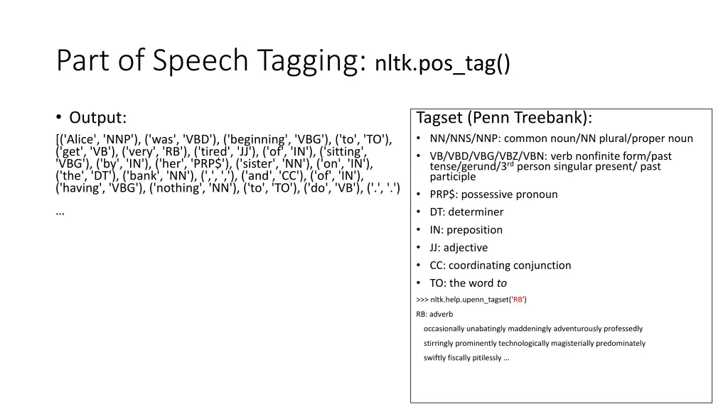 part of speech tagging nltk pos tag 1