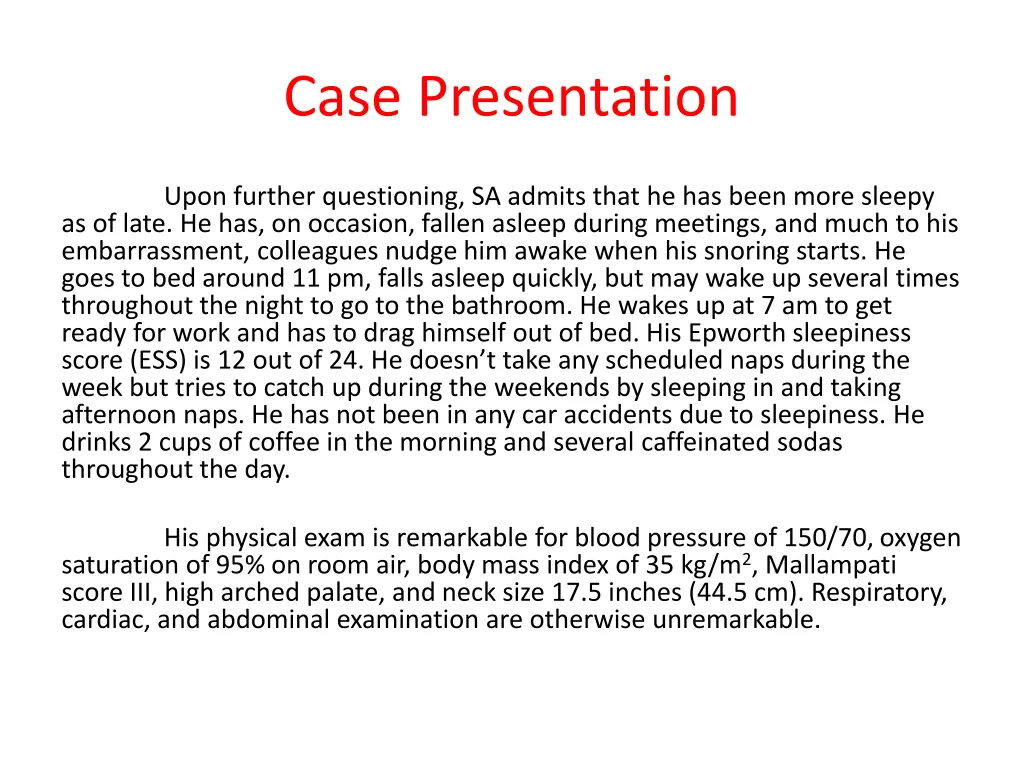 case presentation