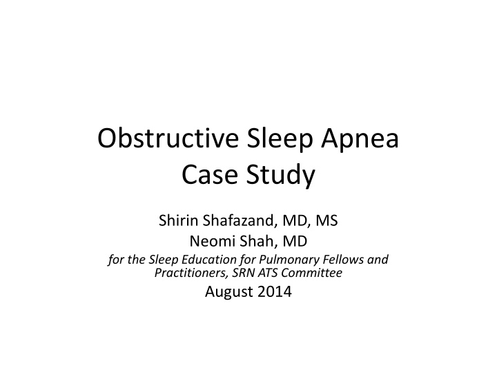 obstructive sleep apnea case study