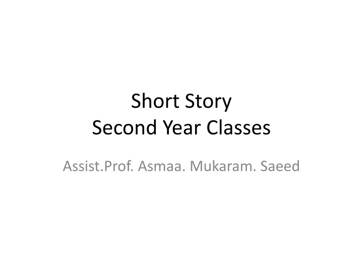 short story second year classes