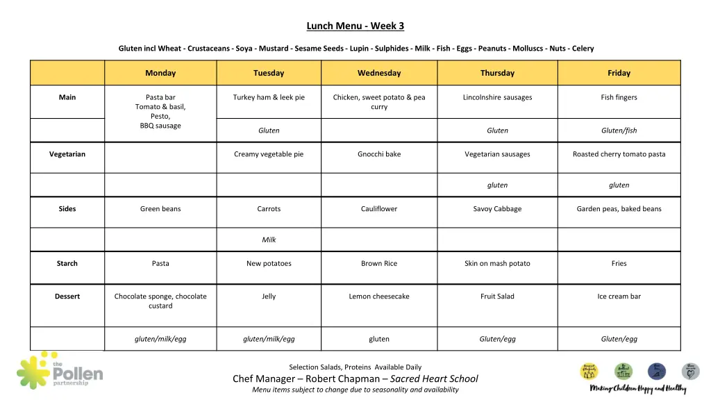 lunch menu week 3