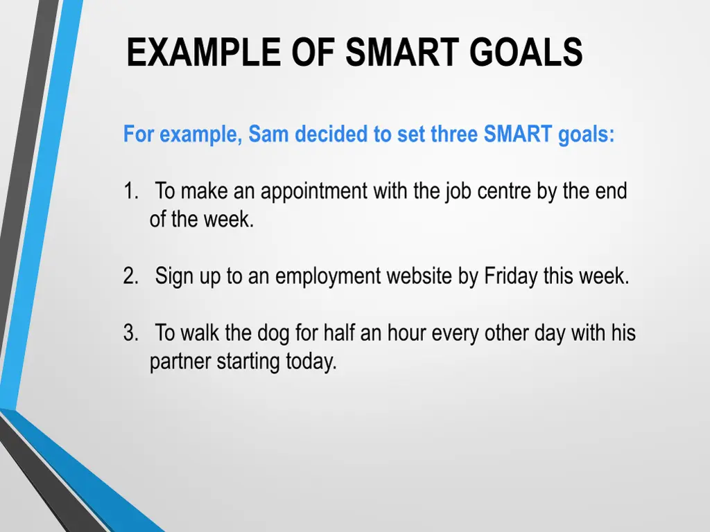 example of smart goals