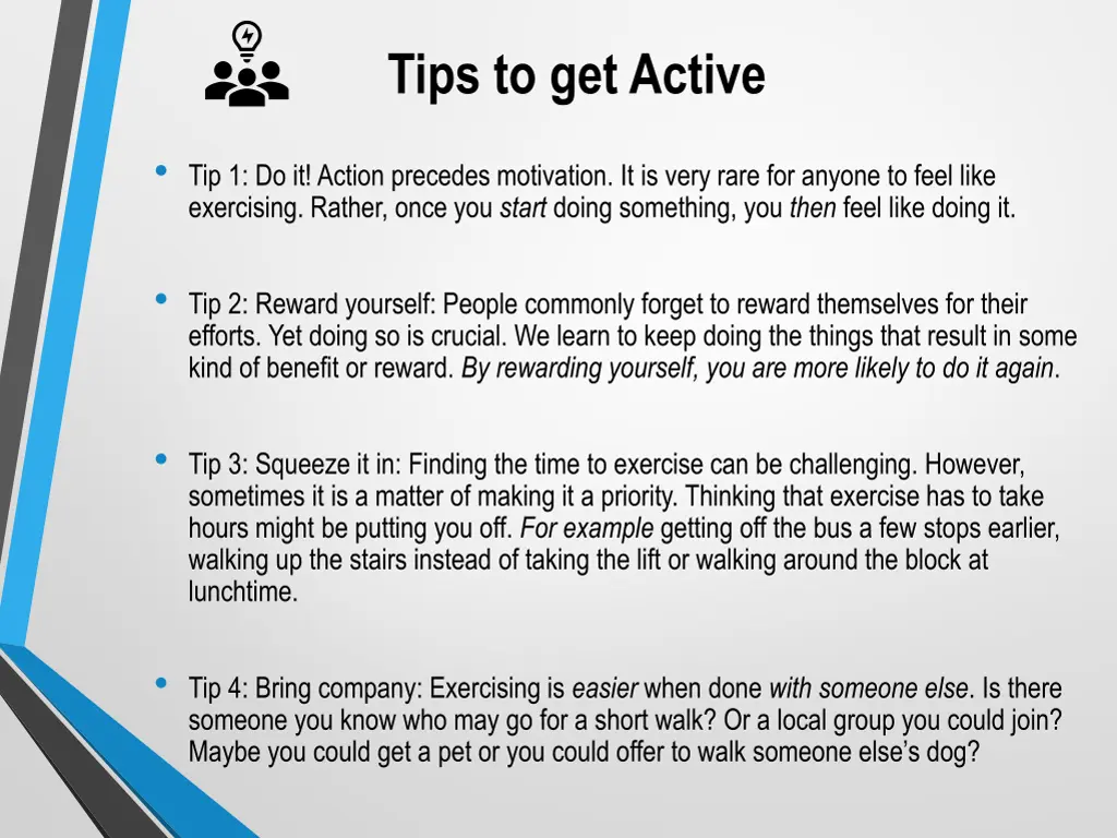 tips to get active