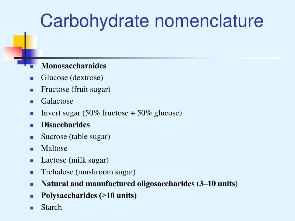 carbohydrate nomenclature