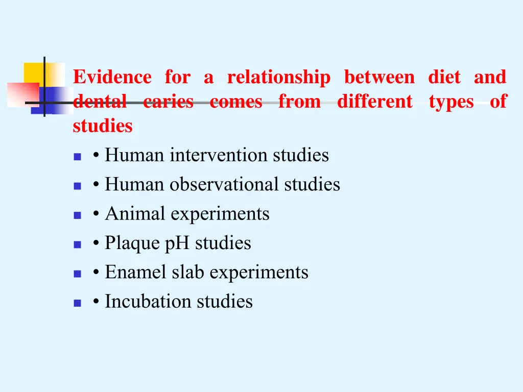 evidence for a relationship between diet