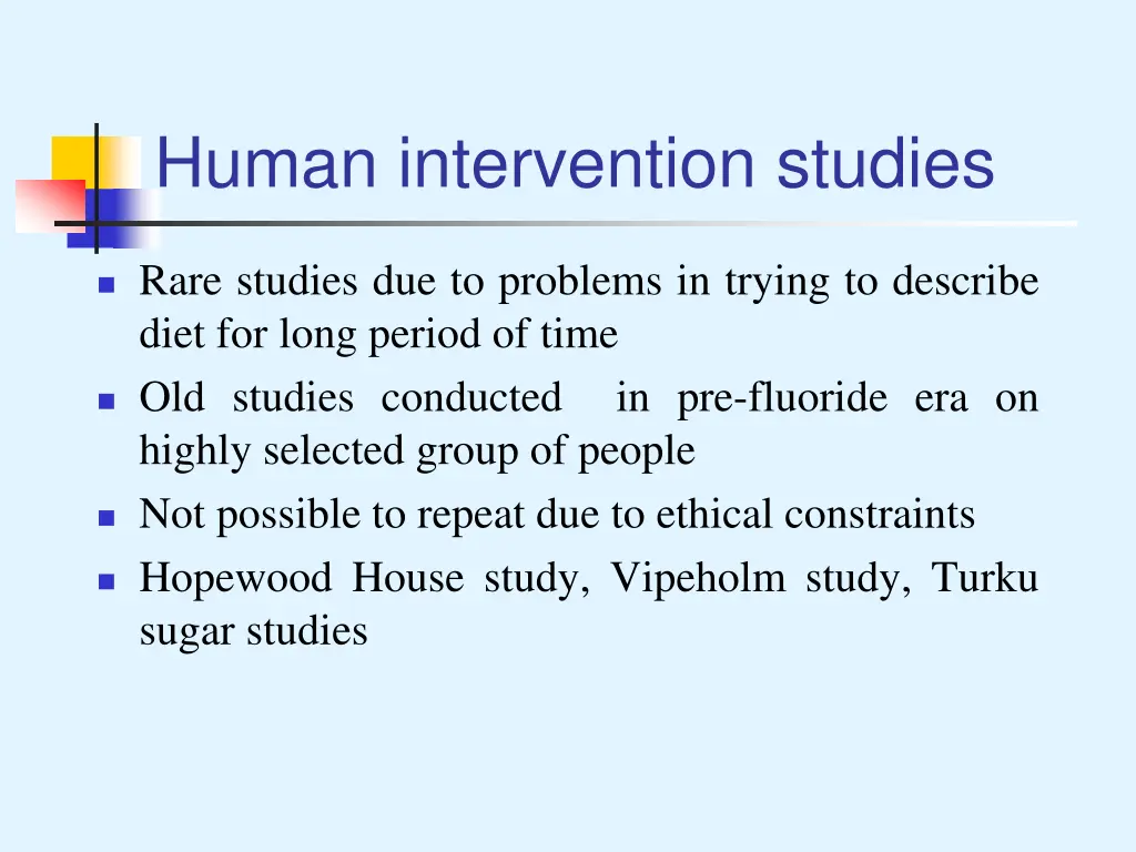 human intervention studies