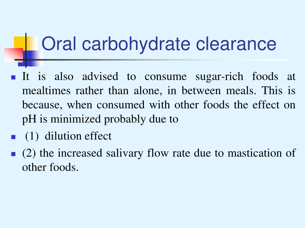 oral carbohydrate clearance 1