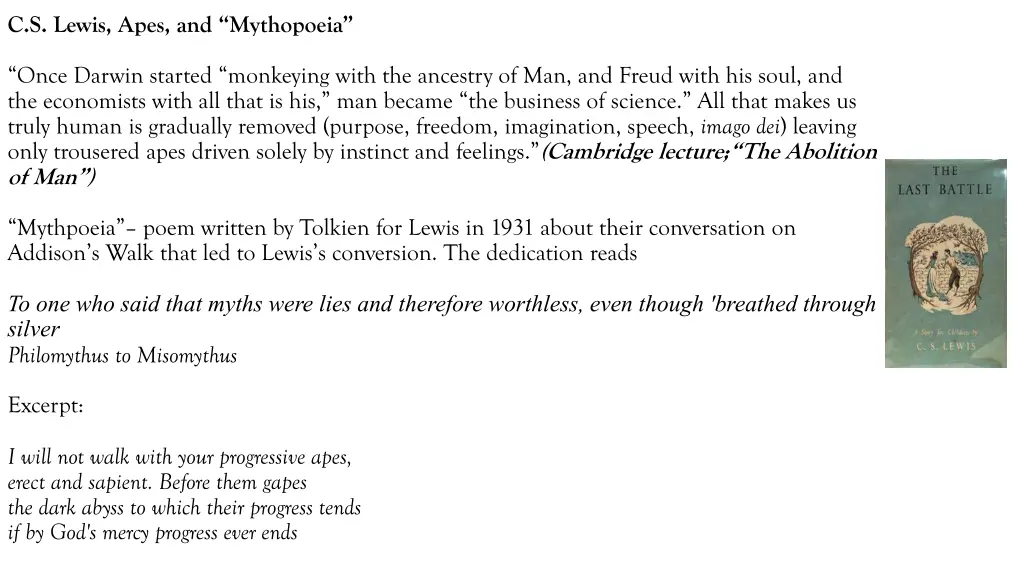 c s lewis apes and mythopoeia