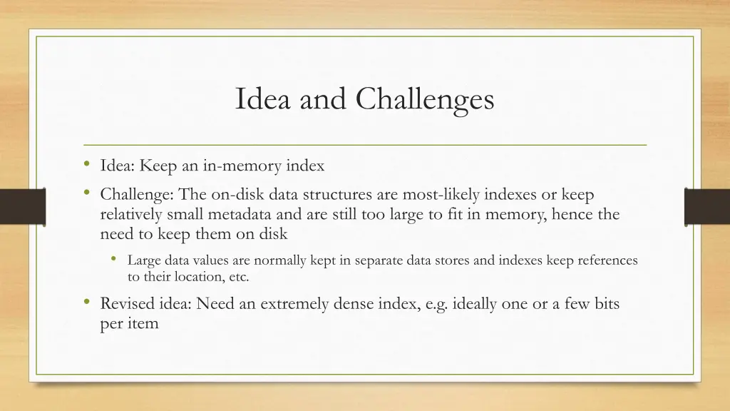 idea and challenges