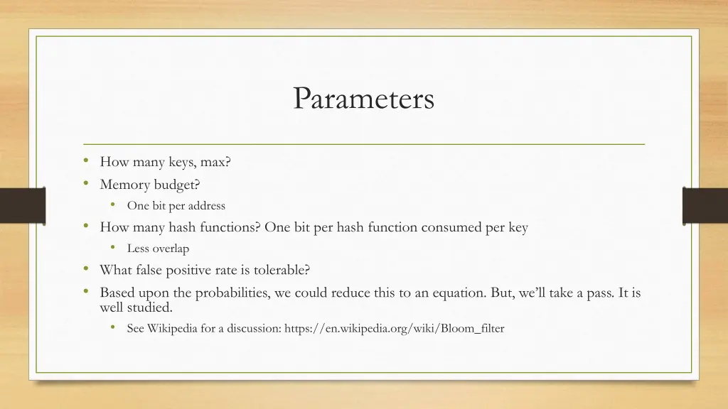 parameters