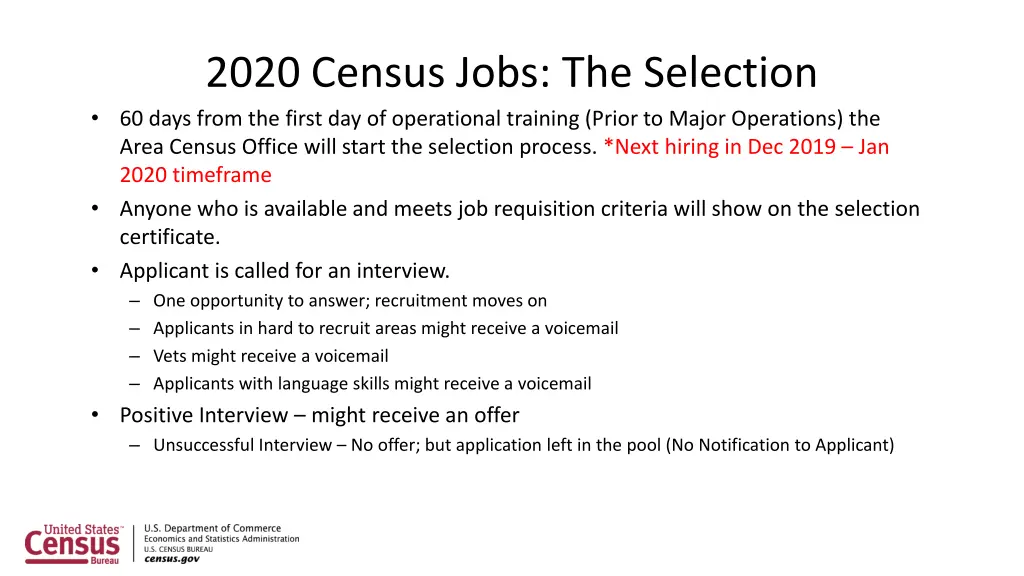 2020 census jobs the selection