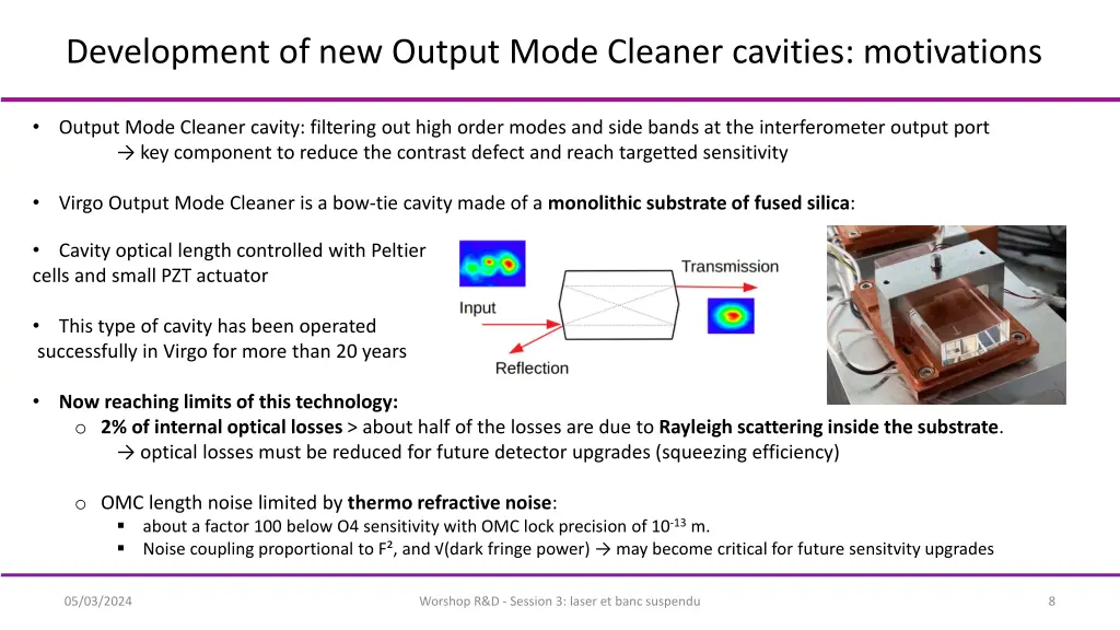 development of new output mode cleaner cavities