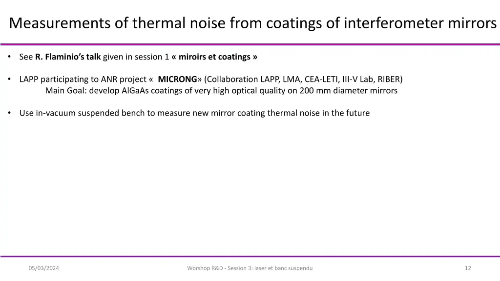 measurements of thermal noise from coatings