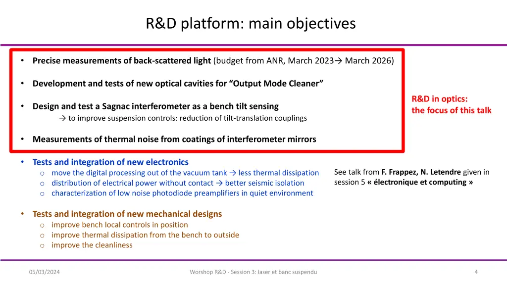 r d platform main objectives