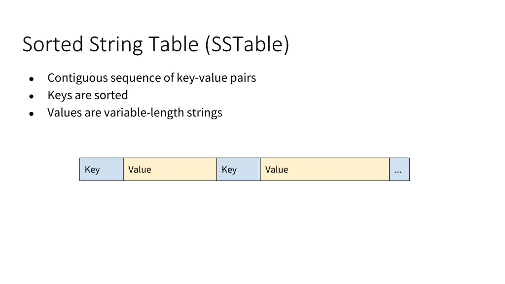 sorted string table sstable