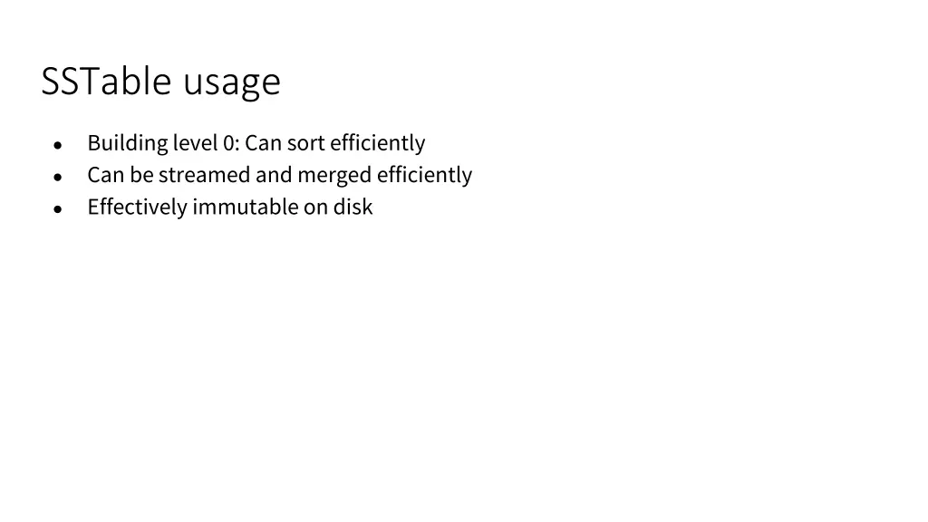 sstable usage