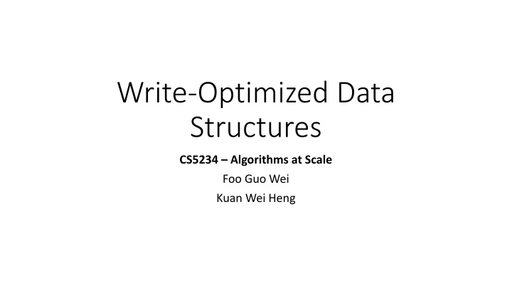 write optimized data structures