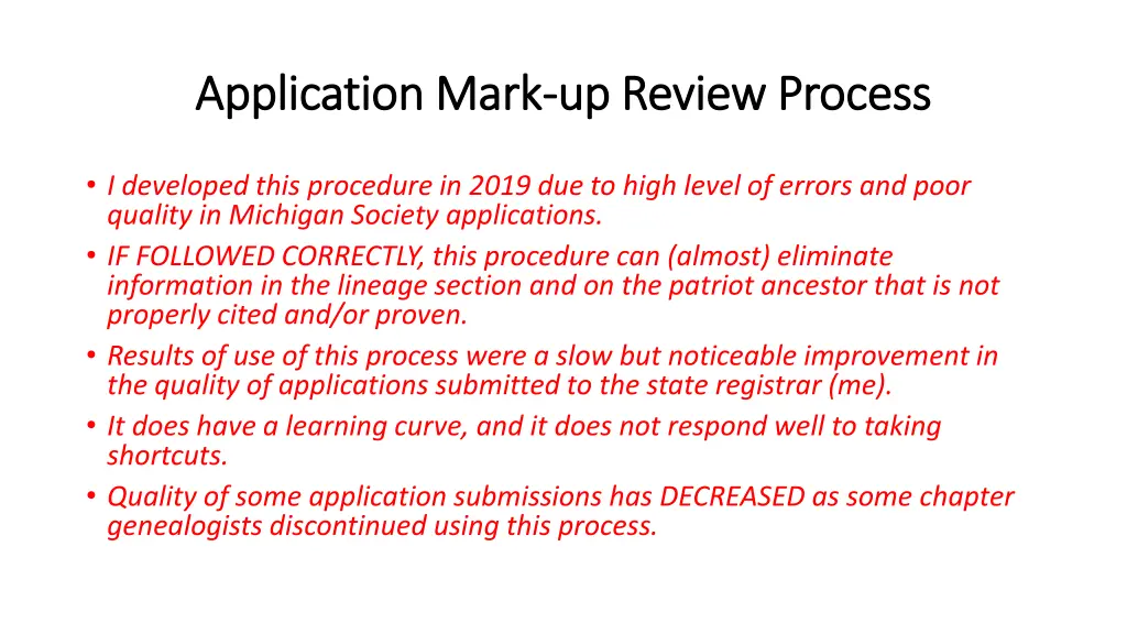 application mark application mark up review