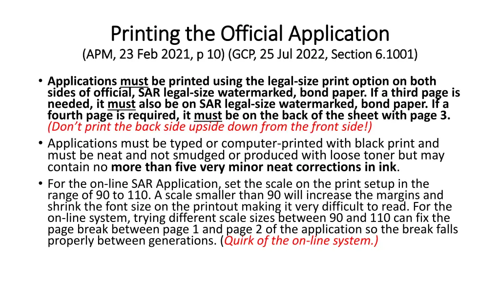 printing the official application printing