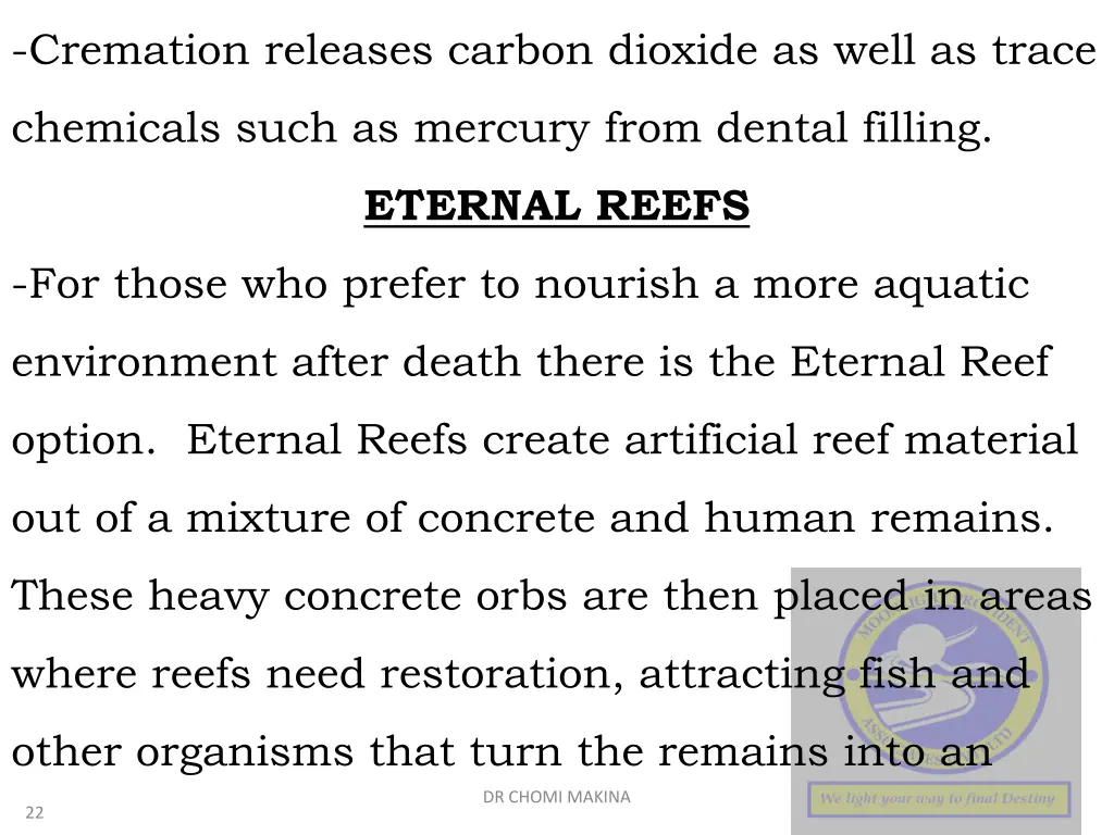 cremation releases carbon dioxide as well as trace