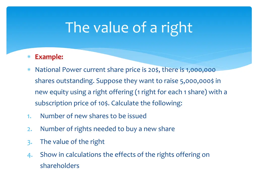 the value of a right