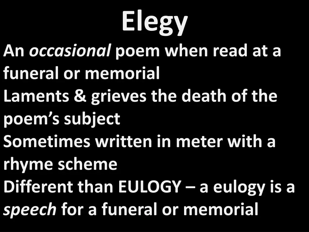 elegy