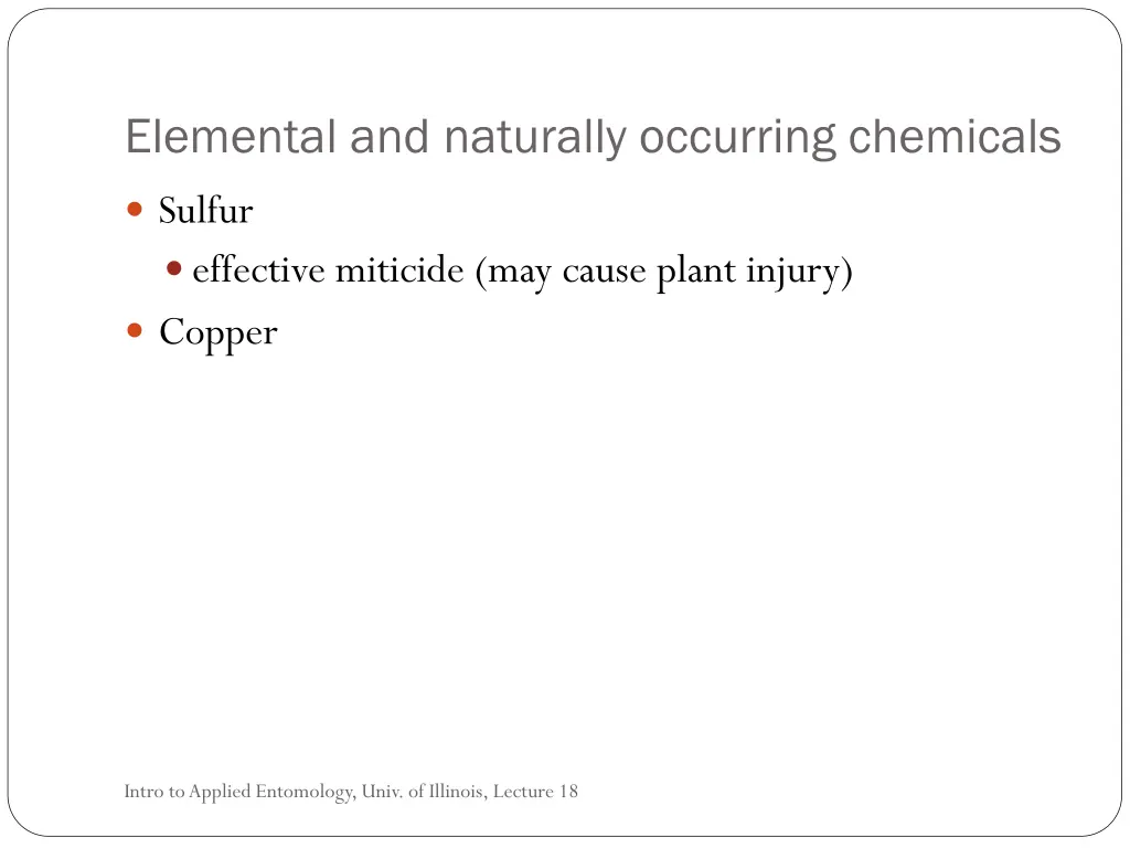 elemental and naturally occurring chemicals