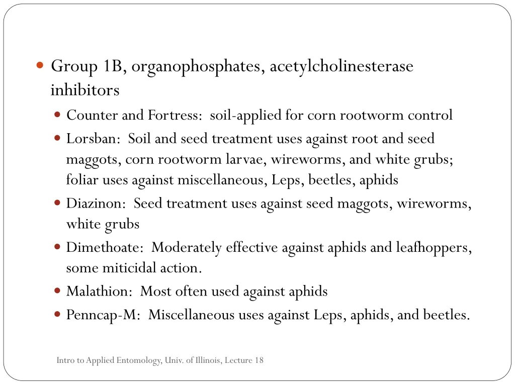 group 1b organophosphates acetylcholinesterase