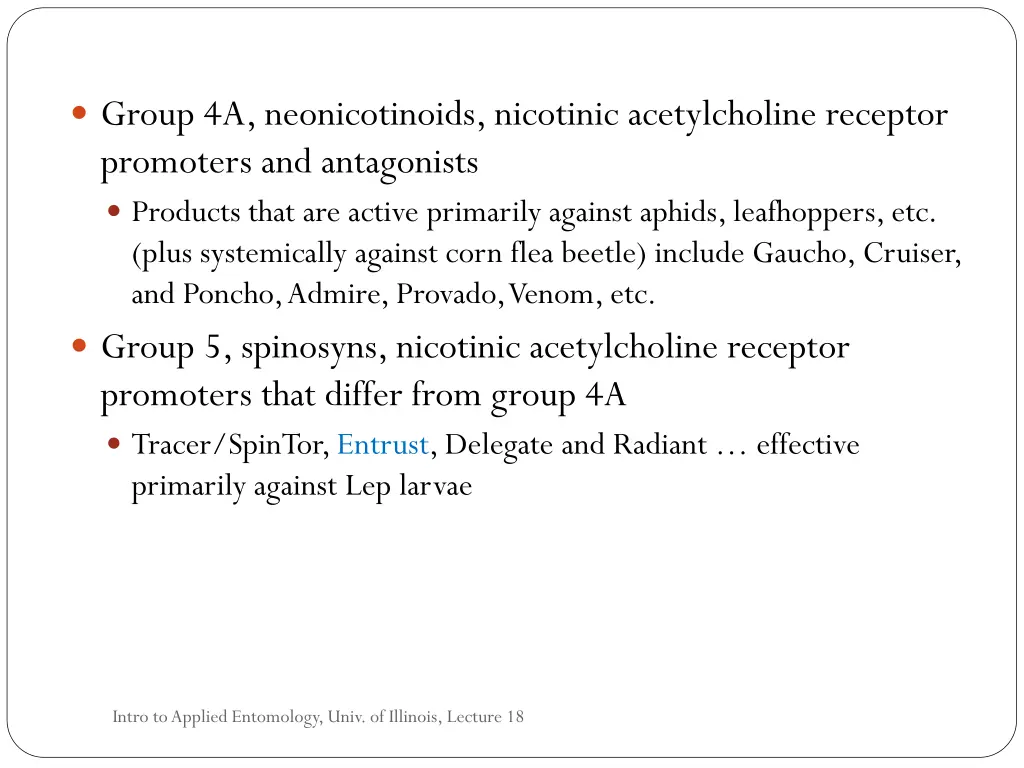 group 4a neonicotinoids nicotinic acetylcholine