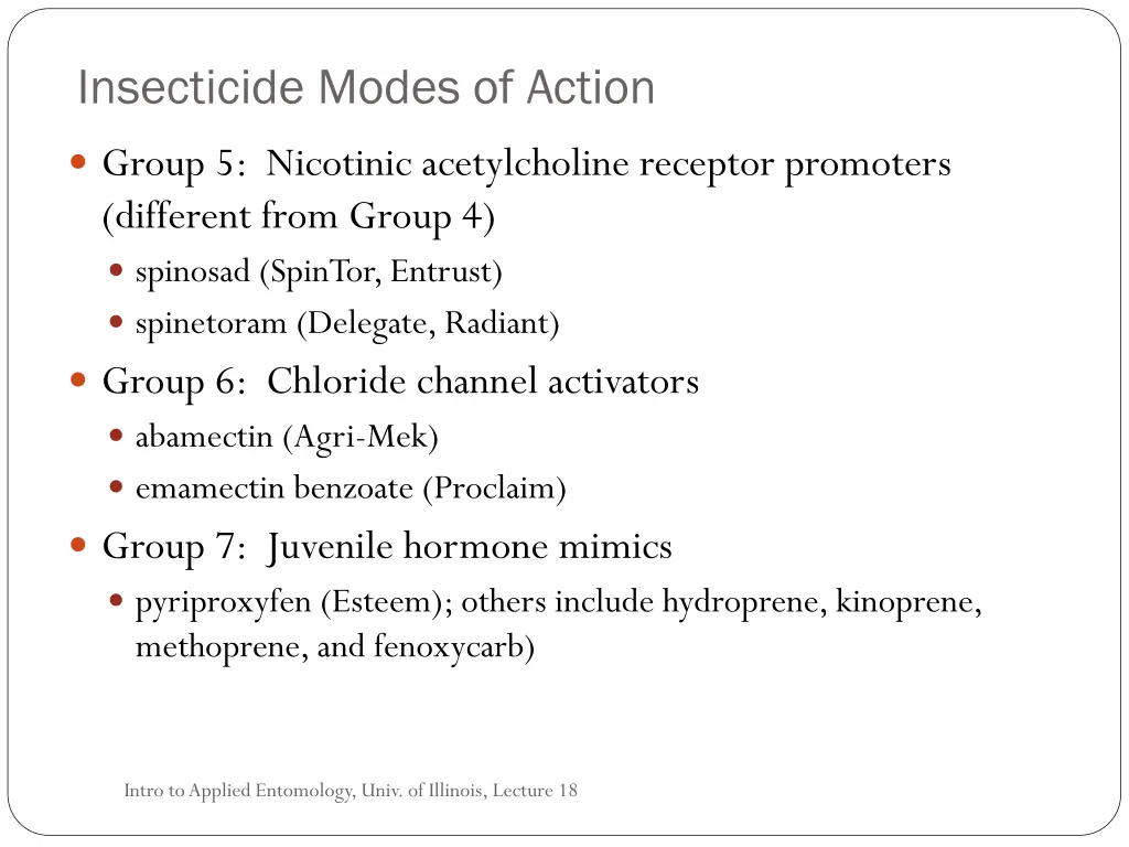 insecticide modes of action 2