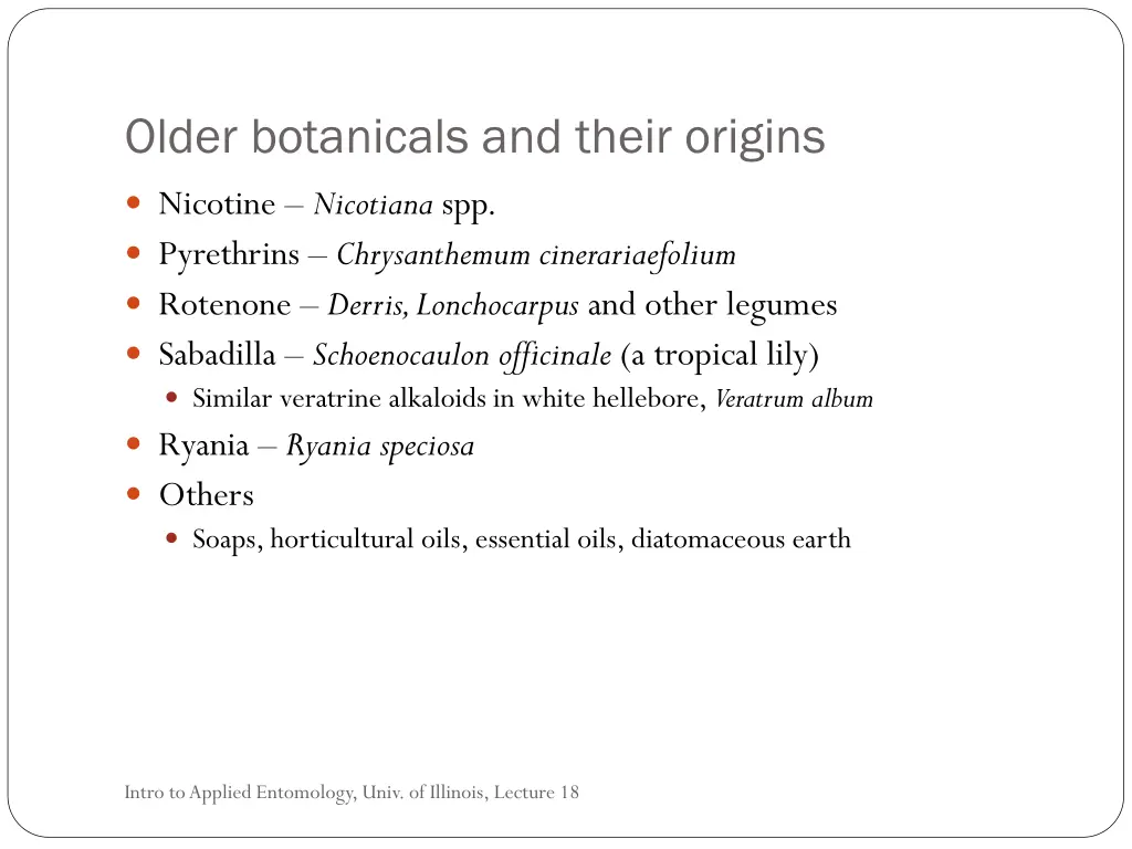 older botanicals and their origins