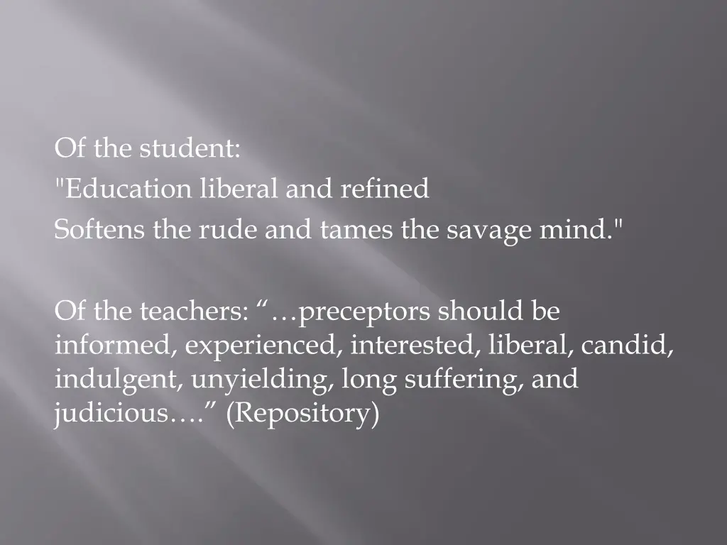 of the student education liberal and refined