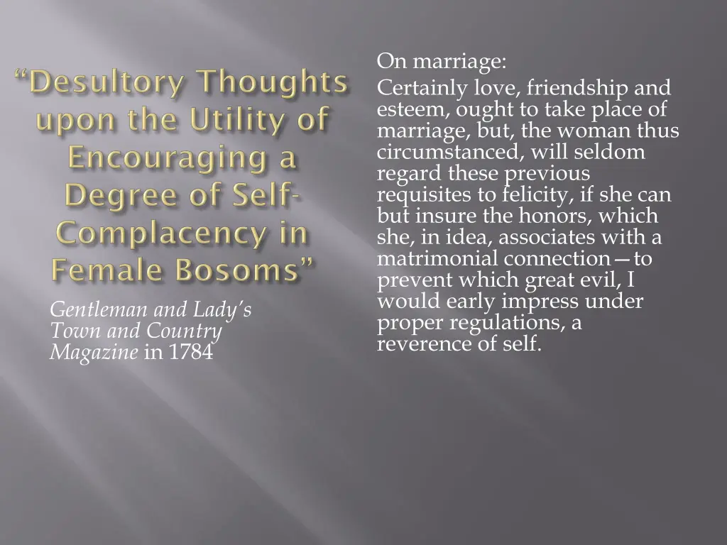 on marriage certainly love friendship and esteem