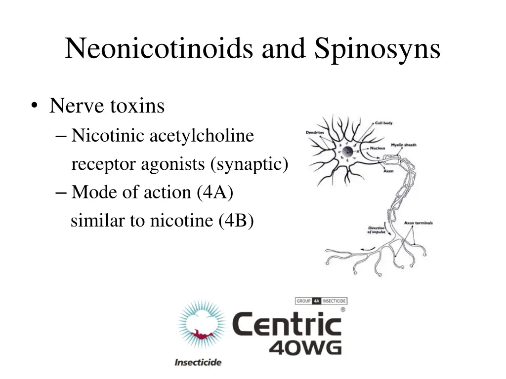 neonicotinoids and spinosyns