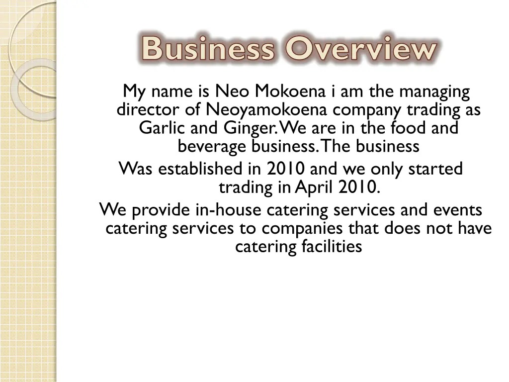 business overview