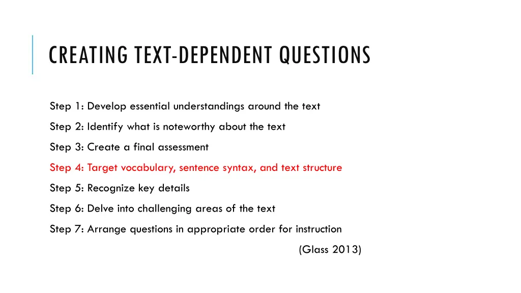 creating text dependent questions 3