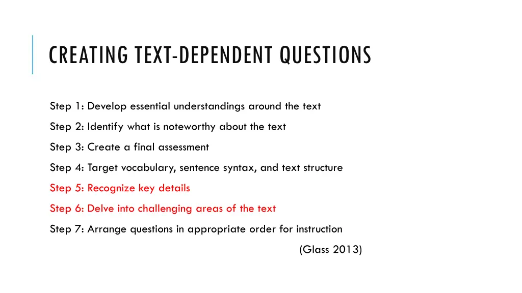 creating text dependent questions 4