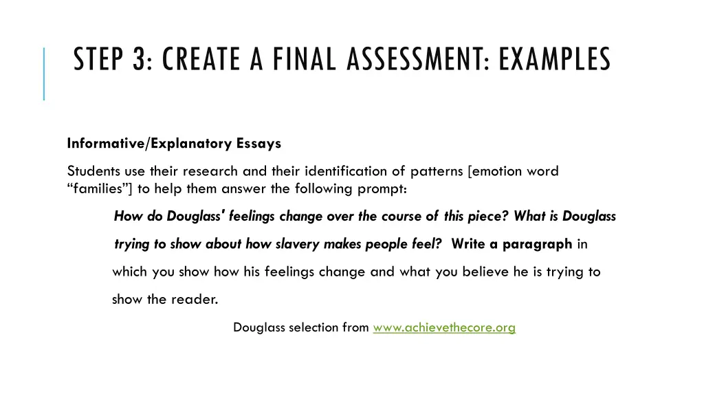 step 3 create a final assessment examples