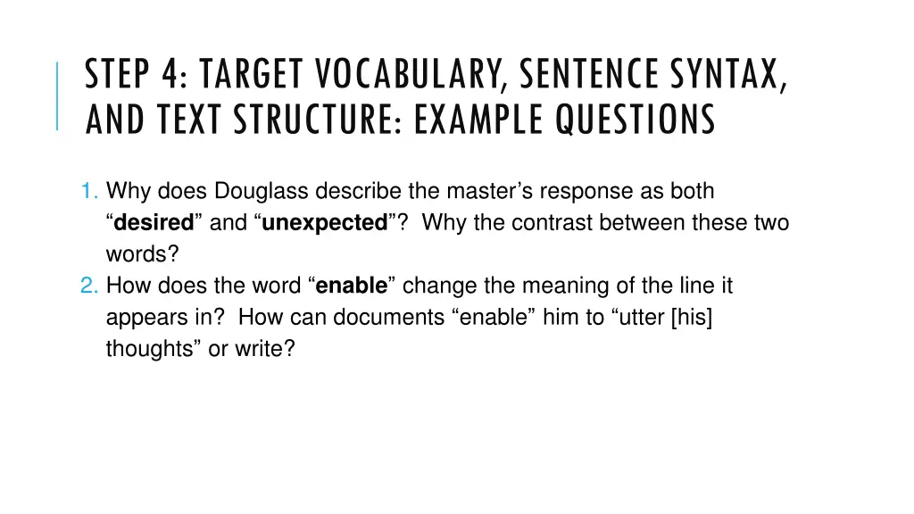 step 4 target vocabulary sentence syntax and text 1