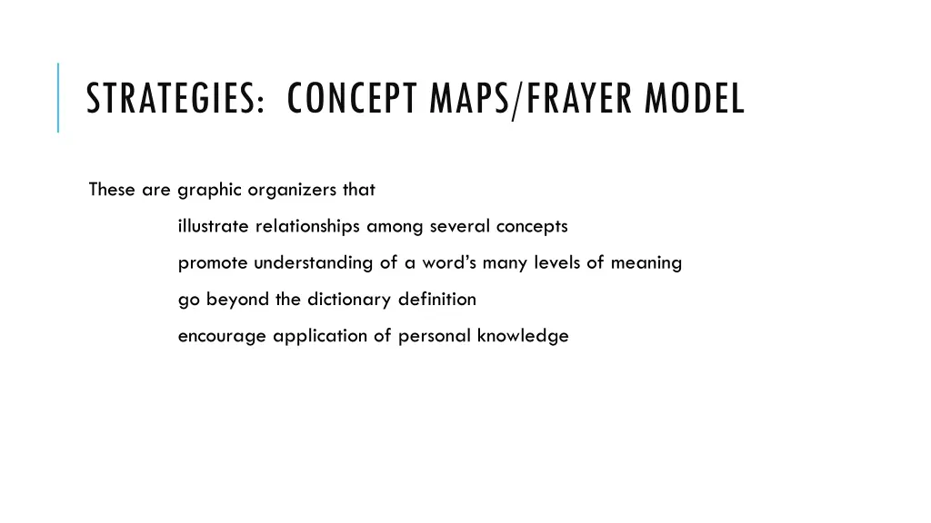 strategies concept maps frayer model