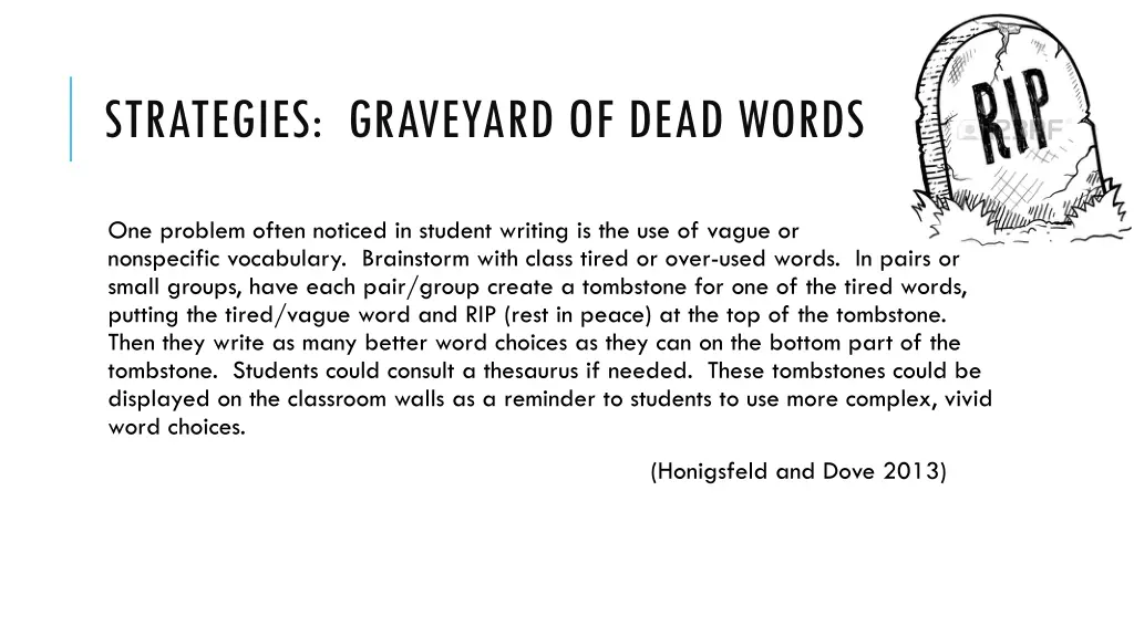 strategies graveyard of dead words