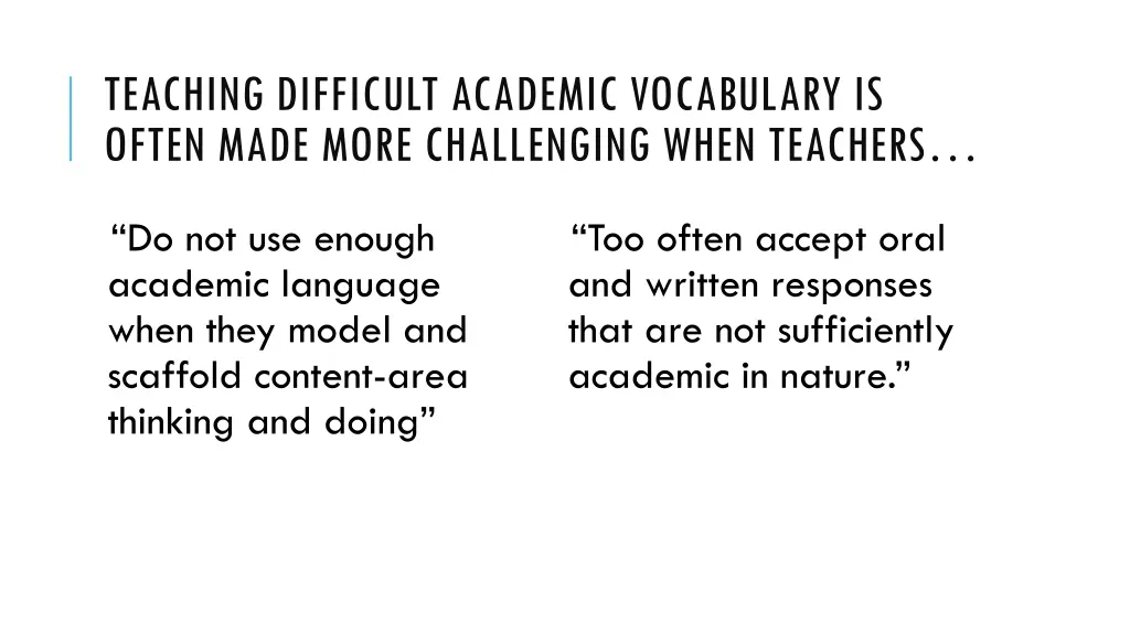 teaching difficult academic vocabulary is often