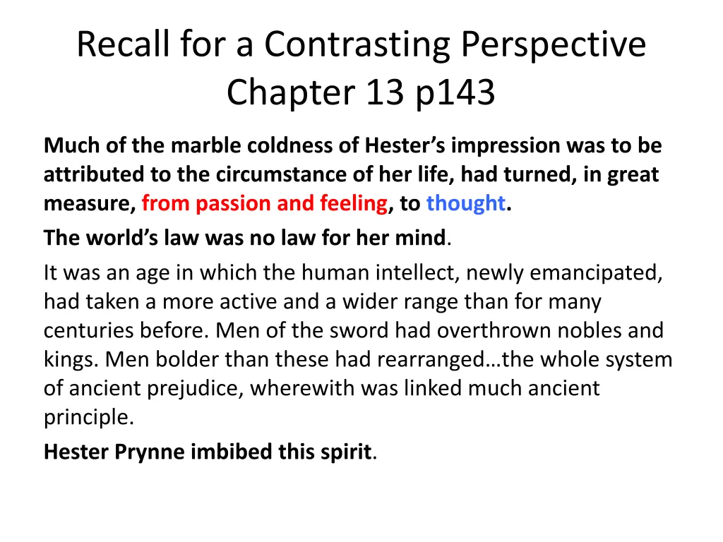 recall for a contrasting perspective chapter